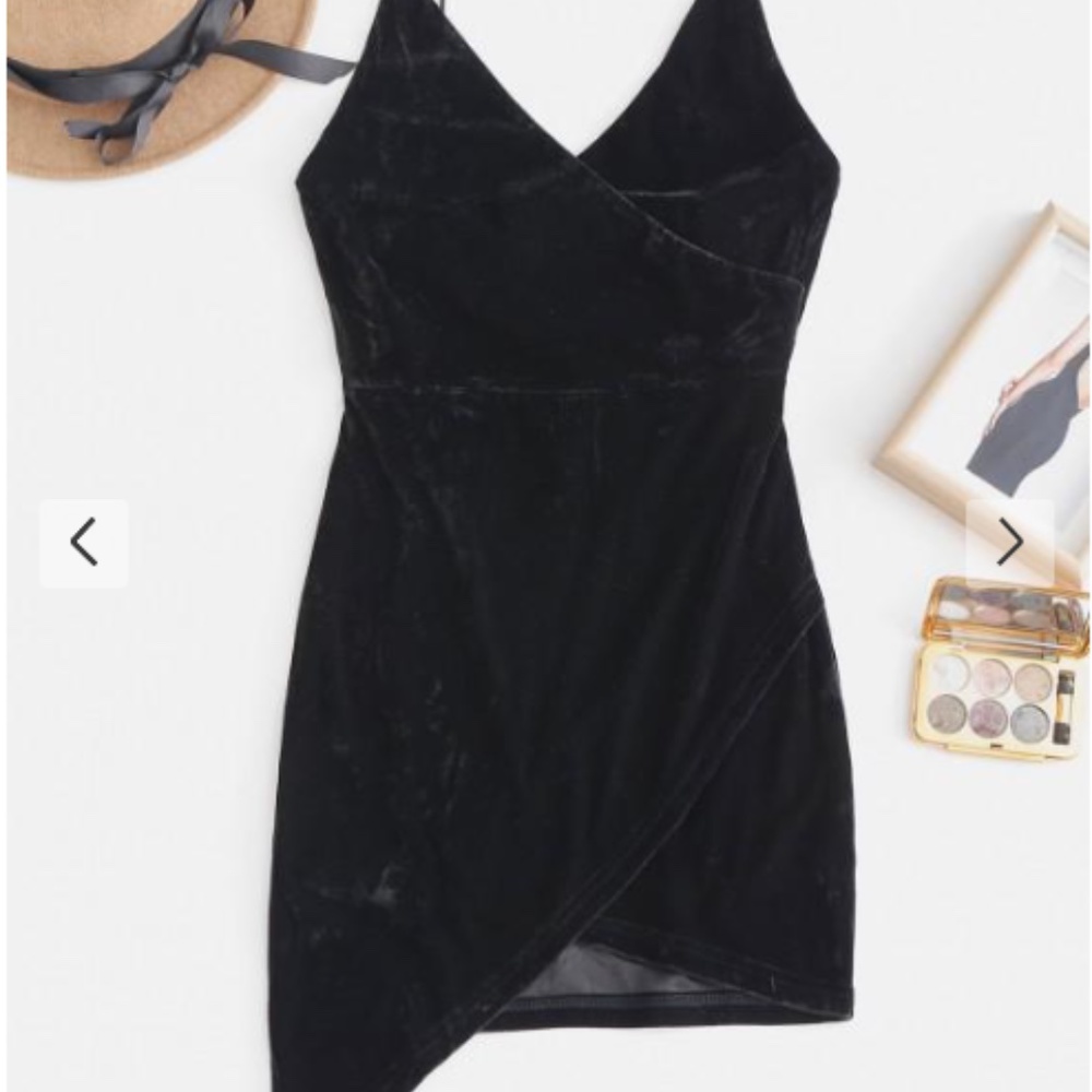 Open-Back Velvet Mini Dress